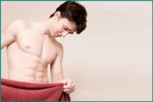 Pain in the perineum of a man with prostatitis