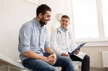 A urologist prescribes a course of treatment for prostatitis to a patient